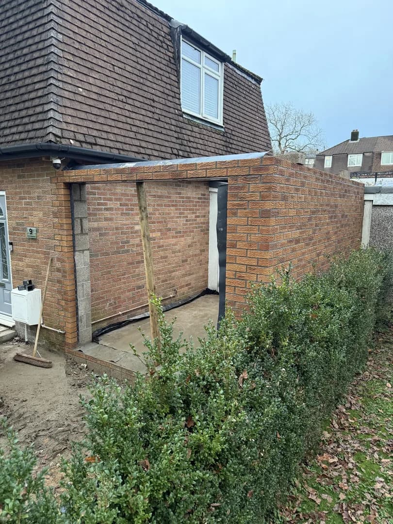 Brick house extension construction by Reynolds Brickwork in Cardiff