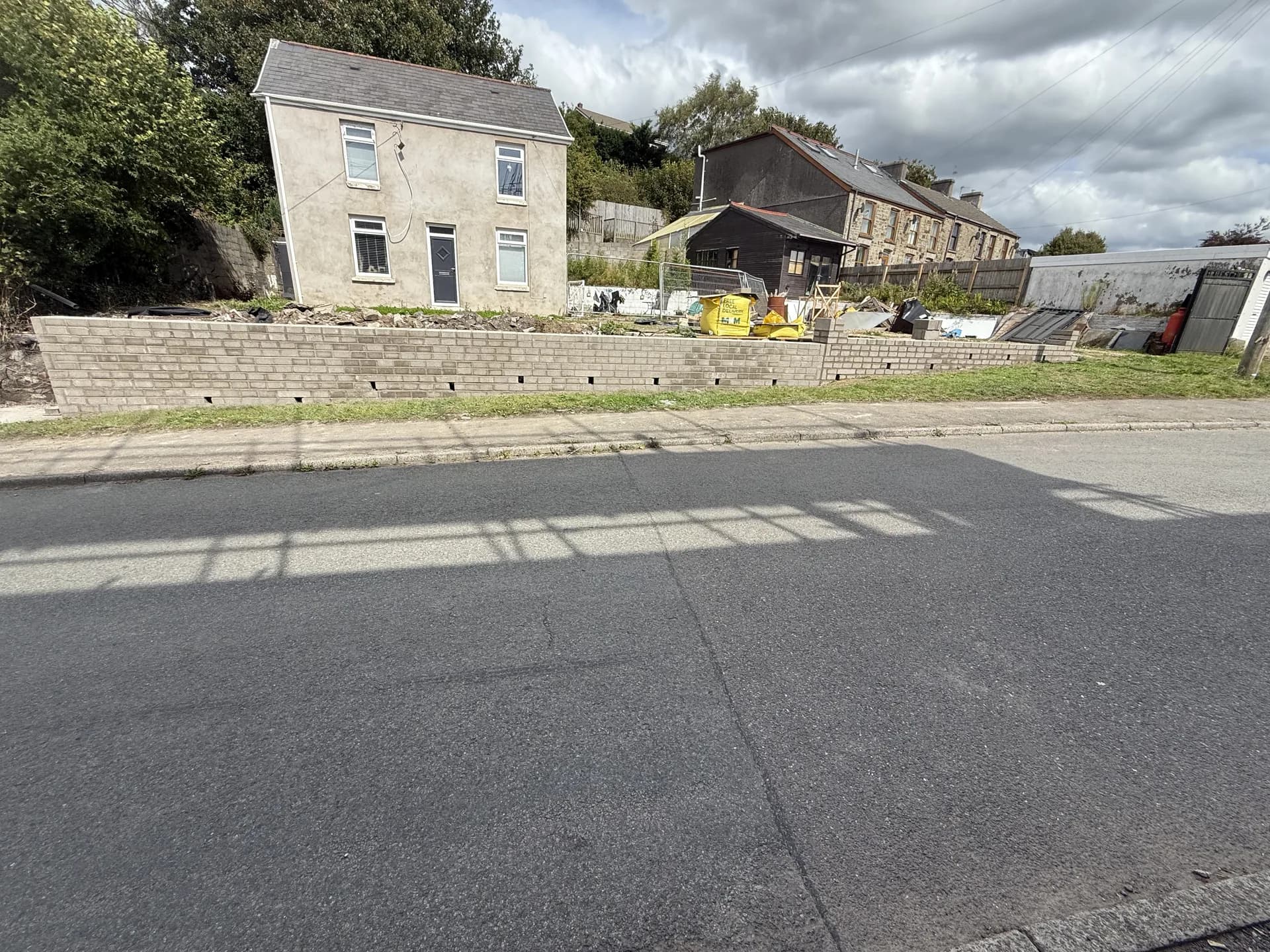 Retaining wall blockwork construction by Reynolds Brickwork in Maesteg