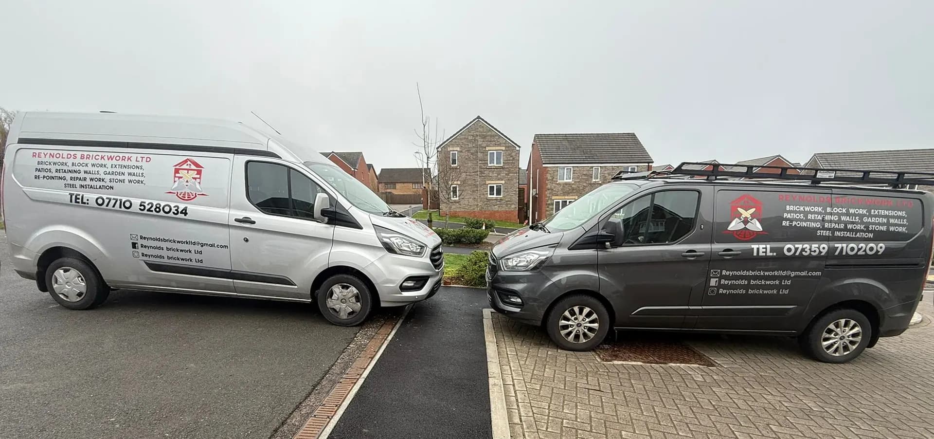 Reynolds Brickwork construction vans in Bridgend